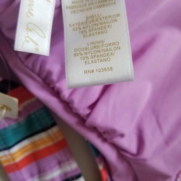 Anne Cole Painted Stripe Banded Halter Bikini Top - Picture 8 of 11